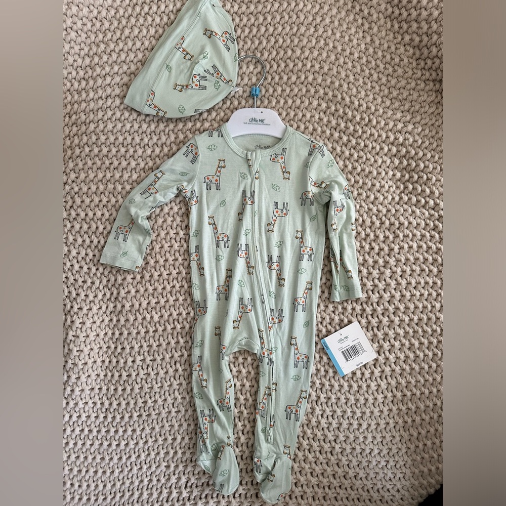 Little Me Bamboo Footie and Hat